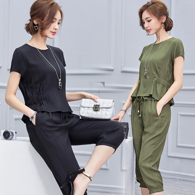 ファッションショップaya サブリナパンツ カットソー 上下 セットｕｐ
