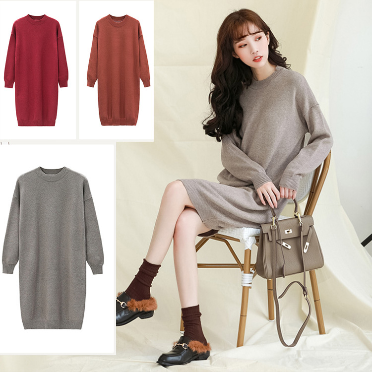 ファッションショップaya シンプル ニット ワンピース