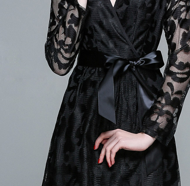 mira- ̗̀　ダブルレースアップリボンワンピース ブラック　 ̖́- mira様専用- ̗̀ ダブルレースアップリボンワンピース ブラック ̖́-