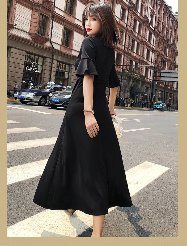 ファッションショップAya☆Vネック・セクシー・ロングワンピース