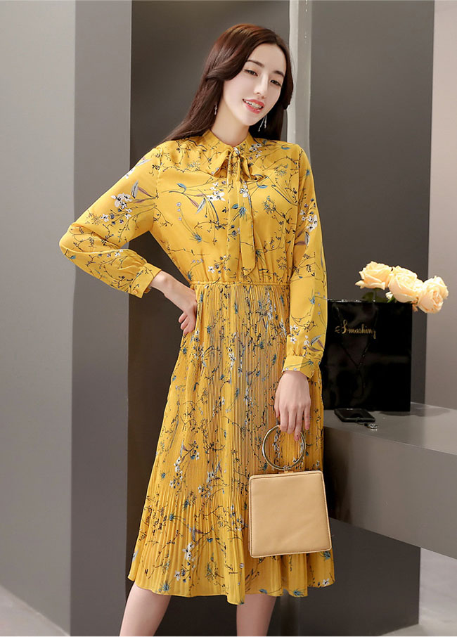 G9826*ユナイテッドアローズ☆花柄☆マキシ丈☆ワンピース☆黄イエロー G9826*ユナイテッドアローズ☆花柄☆マキシ丈☆ワンピース☆黄