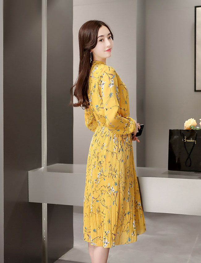 ファッションショップAya☆イエロー・花柄・ワンピース